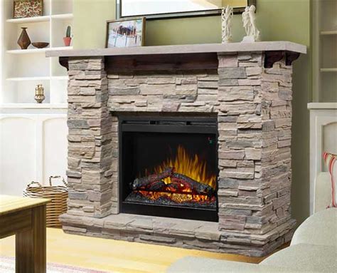 realistic electric fireplace with mantel